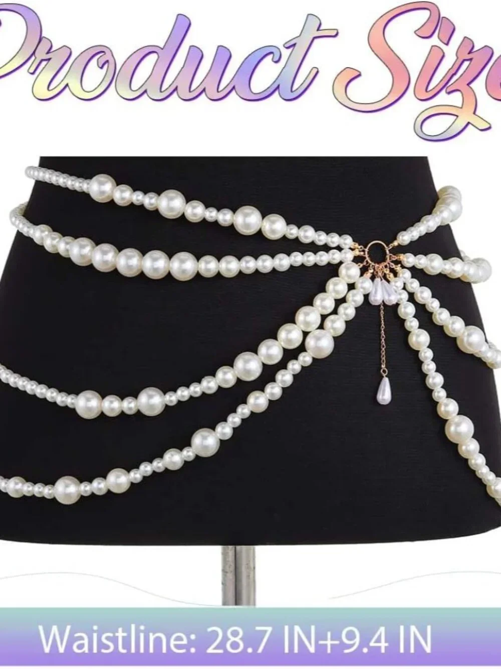 Pearl Waist Chain Layered Rave Fashion Beach Body Jewelry Chains for Women